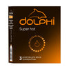 Презервативы латексные DOLPHI (Долфи) Super Hot (Супер хот) согревающие для дополнительного женского удовольствия в силиконовой смазке 3 шт