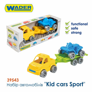 Набор игровой WADER (Вадер) 39543 Авто Kid cars Sport пикап + квадроцикл