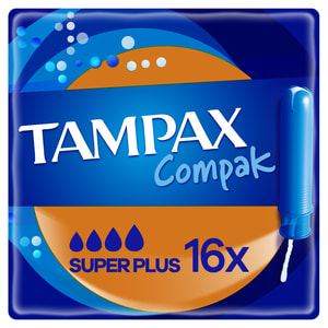 Тампони жіночі TAMPAX (Тампакс) Compak (Компакт) Super Plus Duo (Супер Плюс Дуо) з аплікатором 16 шт