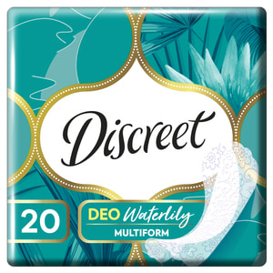 Прокладки щоденні DISCREET (Діскріт) Deo Water Lily Multiform Single (Део вотер лілі мультиформ сінгл) гігієнічні жіночі 20 шт