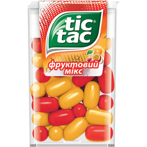 Драже TIC TAC (Тік Так) фруктовий мікс зі смаком вишні, маракуйї, лимону, лайму, полуниці та м'яти 18 г