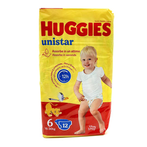 Підгузники для дітей HUGGIES (Хагіс) Unistar (Юністар) унісекс з персонажами Діснея розмір 6 від 15 до 30 кг 12 шт