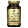 Витамин Д3 SOLGAR (Солгар) Vitamin D3 (Cholecalciferol) 125 mcg (5,000 IU) капсулы по 5000 МЕ флакон 120 шт