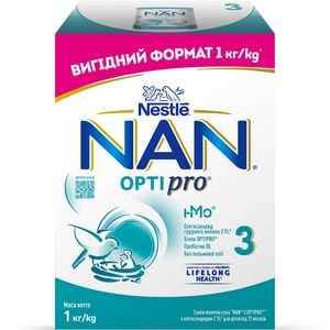 Смесь молочная детская NESTLE (Нестле) Нан 3 Optipro (Оптипро) с олигосахаридом 2?FL для детей от 12 месяцев 1000 г