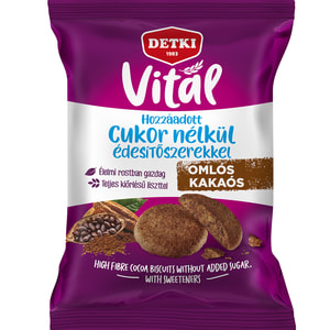 Печиво DETKI (Деткі) Vital зі смаком какао з клітковиною без цукру 180 г