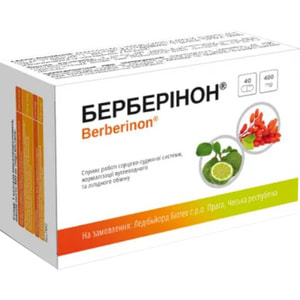 Берберінон капсули для нормалізації роботи сердцево-судинної системи, вуглеводного та ліпідного обмінів 4 блістера по 10 шт