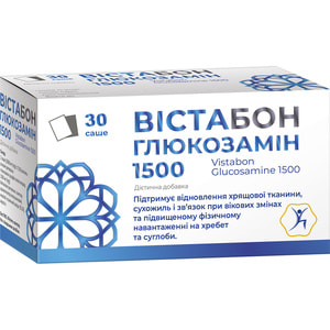 Вистабон Глюкозамин 1500 для восстановления и улучшения общего состояния соединительной ткани и хрящей в саше 30 шт***