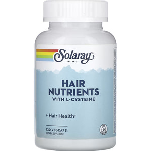 Живильні речовини для волосся SOLARAY (Солорай) Hair Nutrients капсули для підтримки здоров'я волосся та загального стану здоров'я флакон 120 шт