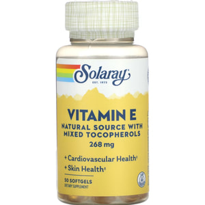 Вітамін Е D-альфа-токоферол SOLARAY (Солорай) Vitamin E d-Alpha Tocopherol капсули антиоксидантної дії флакон 50 шт