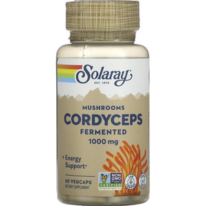 Гриб кордицепс ферментированный SOLARAY (Солорай) Org Grown Fermented Cordycep капсулы по 500 мг флакон 60 шт