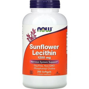 Лецитин 1200 мг NOW (Нау) Lecithin 1200 mg капсулы флакон 200 шт