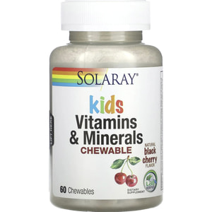 Вітаміни та мінерали для дітей SOLARAY (Солорай) Kids Vitamins & Minerals зі смаком натуральної черешні таблетоки жувальні 60 шт