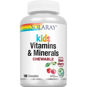 Витамины и минералы для детей SOLARAY (Солорай) Kids Vitamins & Minerals со вкусом натуральной черешни таблетки жевательные 120 шт