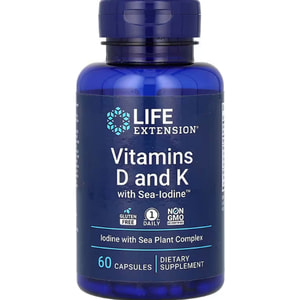 Вітамін Д3 та К з морським йодом LIFE EXTENSION (Лайф Екстеншн) Vitamins D and K with Sea-Iodine капсули флакон 60 шт