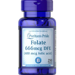 Фолиевая кислота PURITAN'S PRIDE (Пуританс Прайд) Folic acid 400 мкг (µg) таблетки флакон 250 шт