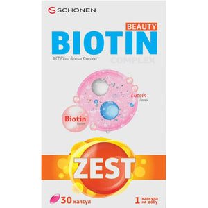 Вітаміни ZEST (Зест) Beauty Biotin Complex (Б'юті Біотин Комплекс) капсули 2 блістери по 15 шт