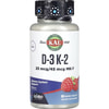 Витамины Д-3 и K-2 KAL (Кал) Vitamin D-3 K-2 1000 МО/45 мкг MK-7 со вкусом красной малины микротаблетки 60 шт