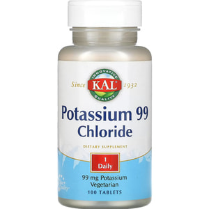 Калій хлорид KAL (Кал) Potassium Chloride 99 мг таблетки 100 шт