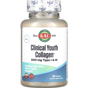 Коллаген омолаживающий KAL (Кал) Youth Collagen для улучшения эластичности кожи, уменьшения морщин и укрепления волос и ногтей капсулы 60 шт