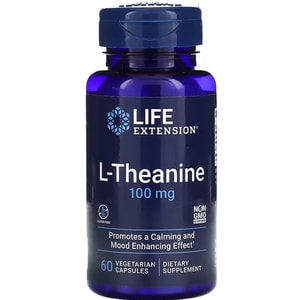 L-Теанін LIFE EXTENSION (Лайф Екстеншн) L-Theanine 100 мг капсули для зниження стресу та поліпшенню якості сну 60 шт