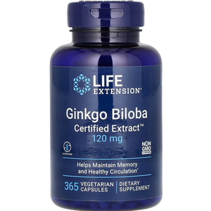 Гинкго билоба LIFE EXTENSION (Лайф Экстэншн) Ginkgo Biloba сертифицированный экстракт 120 мг капсулы 365 шт