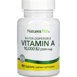 Витамин А NATURES PLUS (Натурес плюс) Vitamin A водорастворимый 10000 МЕ (3000 мкг) таблетки 90 шт