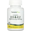 Витамин D3 и К2 NATURES PLUS (Натурес плюс) Vitamin D3/Vitamin К2 1000 МЕ/100 мкг капсулы 90 шт