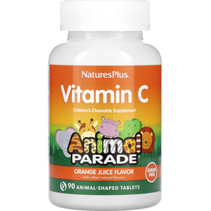 Вітамін С жувальний NATURES PLUS (Натурес плюс) Vitamin C Animal Parade апельсиновий смак без цукру таблетки у формі тварин 90 шт