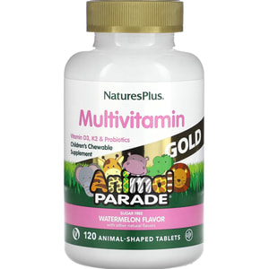 Вітаміни для дітей NATURES PLUS (Натурес плюс) Chewable Multi-Vitamin Animal Parade смак кавуна таблетки жувальні в формі тварин 120 шт