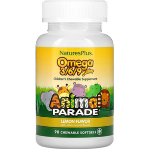 Омега 3-6-9 для дітей NATURES PLUS (Натурес плюс) Omega 3/6/9 Junior Animal Parade лимонний смак капсули 90 шт