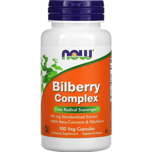 Чорниця для зору NOW (Нау) Bilberry Complex комплекс капсули 100 шт