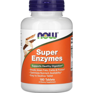 Ферменти для травлення NOW (Нау) Super Enzymes таблетки флакон 180 шт