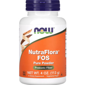 Фруктоолігосахариди NOW (Нау) NutraFlora FOS порошок 113 г