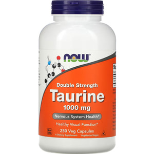 Таурін Подвійна сила NOW (Нау) Taurine. Double Strength капсули по 1000 мг покращують роботу головного мозгу та працездатність флакон 250 шт