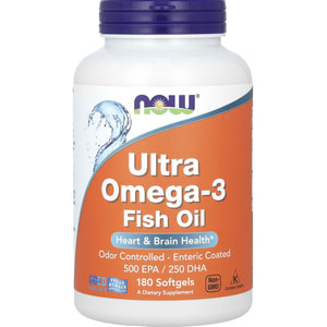 Омега Супер NOW (Нау) Ultra Omega-3 500 ЕПК /250 ДГК капсули желатинові флакон 180 шт