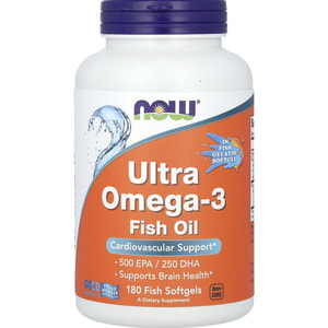 Омега-3 Ультра NOW (Нау) Ultra Omega-3 500 ЕПК /250 ДГК капсули флакон 180 шт