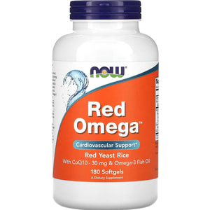 Рис червоний, омега і коензим Q10 NOW (Нау) Red Omega 30 мг капсули флакон 180 шт