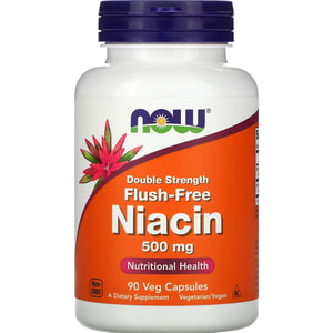 Ниацин (Витамин В3) NOW (Нау) Flush-Free Niacin 500 мг капсулы флакон 90 шт