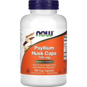 Подорожник шелуха NOW (Нау) Psyllium Husk 700 мг капсулы флакон 180 шт