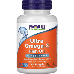 Омега Супер NOW (Нау) Ultra Omega-3 500 ЕПК /250 ДГК капсули желатинові флакон 90 шт