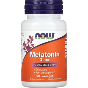 Мелатонін NOW (Нау) Melatonin пастилки по 3 мг флакон 90 шт