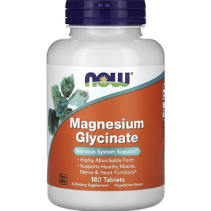 Магній гліцинат NOW (Нау) Magnesium Glycinate таблетки флакон 180 шт