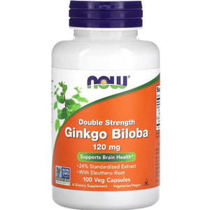 Гинкго Билоба NOW (Нау) Ginkgo Biloba 120 mg капсулы по 120 мг поддерживает здоровье мозга флакон 100 шт