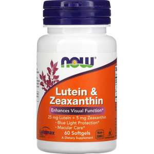 Лютеїн і зеаксантин NOW (Нау) Lutein & Zeaxanthin капсули флакон 60 шт