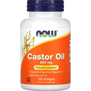 Касторова олія NOW (Нау) Castor Oil 650 мг капсули флакон 120 шт