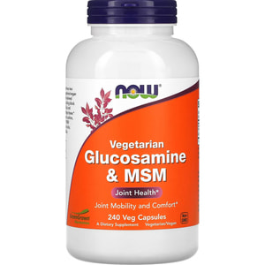 Глюкозамин и MSM NOW (Нау) Glucosamine капсулы для хрящевых тканей суставов флакон 240 шт