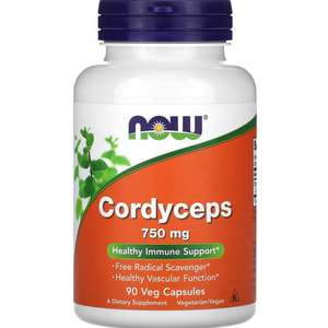 Кордицепс NOW (Нау) Cordyceps капсулы по 750 мг флакон 90 шт