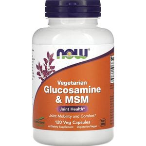 Глюкозамін та MSM NOW (Нау) Glucosamine капсули для хрящових тканин суглобів флакон 120 шт