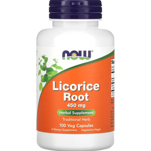 Солодки корень NOW (Нау) Licorice Root капсулы по 450 мг флакон 100 шт