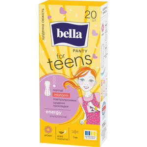 Прокладки щоденні жіночі BELLA (Бела) For Teens  Energy Normal Mixform (Фо тинс Енерджі Нормал Міксформ) 20 шт